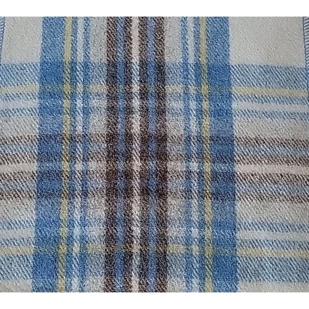 Patrick King Fringed Wool Scarf Plaid Flannel Pockets Academia Classic Preppy‎